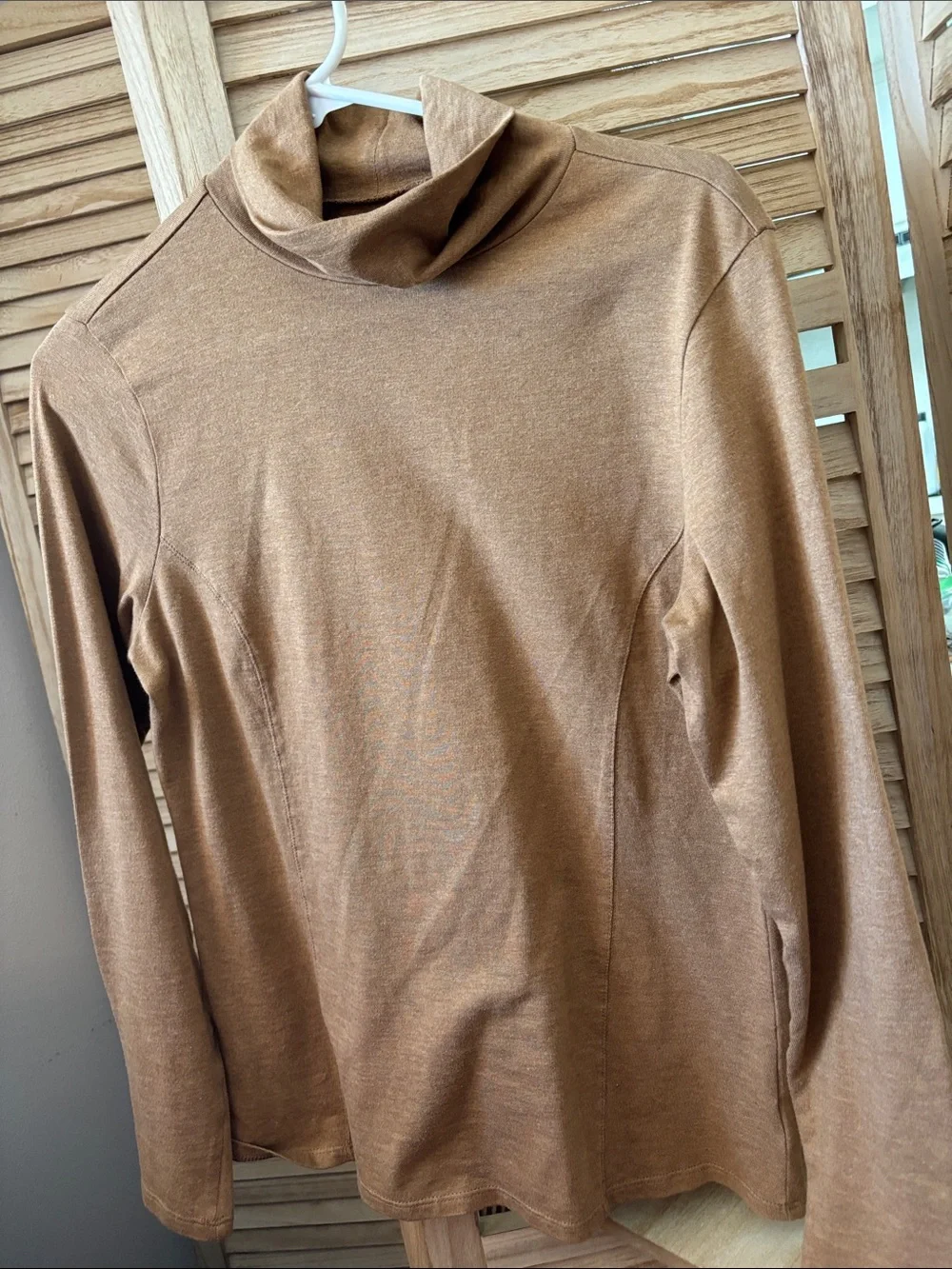 Coldwater Creek Camel Turtleneck Long Sleeve Top XS - Picture 1 of 4